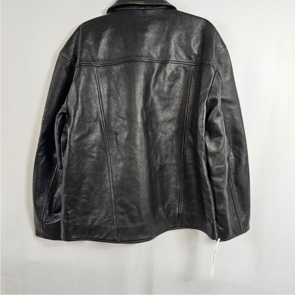 NWOT Veda Bennett Oversized Leather Bomber - Picture 6 of 13